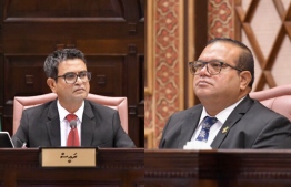 Parliament Speaker Aslam (R) and Deputy Speaker Saleem (L)
