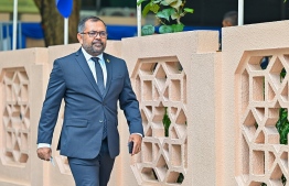 Minister of Foreign Affairs Moosa Zameer attends the first session of the 2024 Parliament -- Photo: Fayaz Moosa