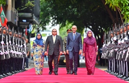 President Dr. Mohamed Muizzu arrives at the parliament to deliver his first presidential address -- Photo: Fayaz Moosa