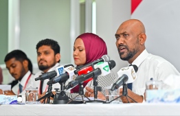 ACC in today's press conference regarding the findings of their investigations into the flat issue.-- Photo: Fayaz Moosa / Mihaaru