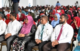 Council members of Thaa atoll Guraidhoo attend the meeting with the President and senior officials of the government. -- Photo: President's Office