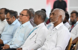 President Muizzu attends the meeting held with residents of Thaa atoll Guraidhoo: Guraidhoo is the island where the President received the highest percentage of votes in the presidential election held last September. -- Photo: President's Office