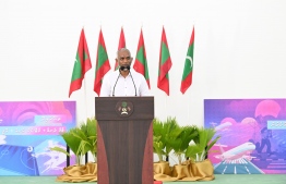 Speaking to the residents of Thaa atoll Guraidhoo, President Muizzu said that the airport project will commence this year according to the request of the island's residents. -- Photo: President's Office