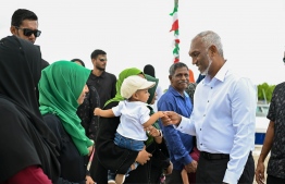 President Dr Muizzu during his recent trip to Thaa Atoll.