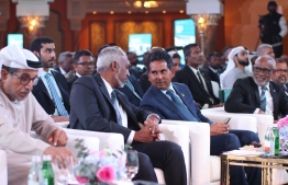 President Dr Muizzu and Economic Minister Saeed at the Invest Maldives Forum in Dubai.-- Photo: Mihaaru