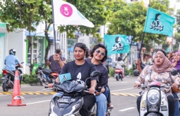 Dunya Maumoon, pictured earlier, during her campaign for the PPM/PNC parliamentary primaries.