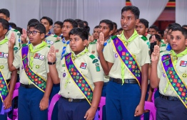 Participants of the 10th National Scout Jamboree during the meeting held at Ghiyasuddin International School -- Photo: President's Office
