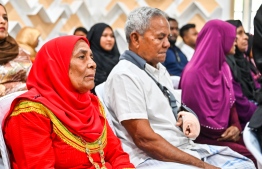 Several senior citizens were in attendance at the inauguration of this social center dedicated for their use.-- Photo: Fayaz Moosa / Mihaaru