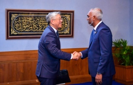 Assistant Secretary of State for South and Central Asian Affairs of the US Department of State Donald Lu meets with President Dr Mohamed Muizzu during his visit to Maldives in January 2024.-- Photo: President's Office
