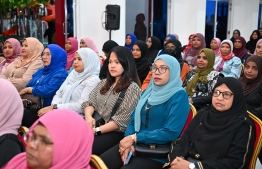 Residents of the City attend the meeting held with President Dr. Mohamed Muizzu