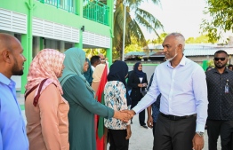 President Dr Muizzu during his visit to Addu.-- Photo: President's Office