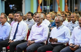 President Muizzu at Gn Atoll Education Center to meet with the city residents during his visit to Fuvahmulah