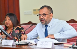 Foreign Minister Moosa Zameer during the Parliament Committee meeting 
