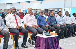 President at the public gathering in Haa Alif Dhihdhoo.-- Photo: President's Office