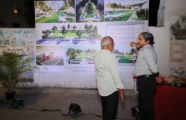 During the ceremony to launch the plan of establishing an underground parking zone and relaxation park in the old Jamaluddin land -- Photo: Male' City Council