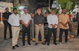 Male' City Mayor, Adam Azim, Housing Minister Dr Ali Haidar Ahmed alongside senior representatives of the Ministry and the Council in attendance of the ceremony held to launch the plan  -- Photo: Male' City Council