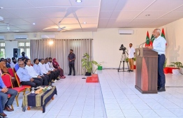 During the ceremony held at HDh. Hanimaadhoo during President Dr Mohamed Muizzu's visit -- Photo: President's Office