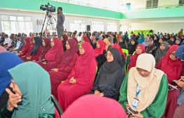 During the ceremony held to address the people of Sh. Funadhoo -- Photo: President's Office