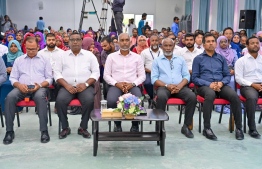 During the ceremony held at N. Holhudhoo to facilitate the President Dr Mohamed Muizzu's address of the residential community -- Photo: President's Office