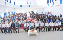 During the ceremony at Noonu atoll Kendhikulhudhoo held to facilitate the president's address of the residential community -- Photo: President's Office