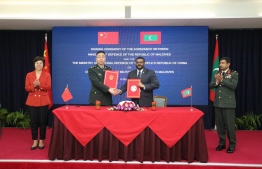 Signing ceremony of the agreement between the Maldives Ministry of Defence and the People's Republic of China on the provision of military assistance to Maldives