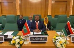 Minister of Islamic Affairs Dr Mohamed Shaheem Ali Saeed taking part in the OIC meeting
