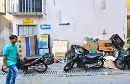 Garbage discarded outside on the streets of Male' City  following recondition of houses -- Photo: Fayaz Moosa / Mihaaru News