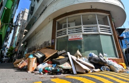 Garbage on Male' streets.-- Photo: Mihaaru