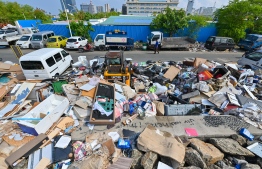 Garbage dumped on the streets of Male' -- Photo: Fayaz Moosa