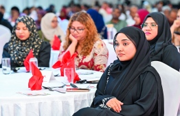 Shareholders of Ooredoo participate in the company's Annual General Meeting. Ooredoo will pay out MVR 3.27 as dividends -- Photo: Fayaz Moosa