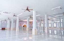 First floor of the mosque built by Muni Enterprises in Hulhumale' Phase 2: The mosque can accommodate 1,500 persons -- Photo: Fayaz Moosa