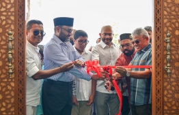 Minister of Islamic Affairs Dr. Mohamed Shaheem Ali Saeed officially inaugurates the mosque built by Muni Home in Hulhumale' Phase 2 -- Photo: Fayaz Moosa