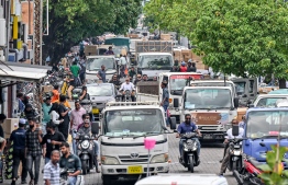 Traffic congestion at unprecedented levels.-- Photo: Nishan Ali / Mihaaru