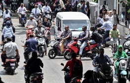 Heavy traffic in Male' Majeedjee Magu: Traffic has worsened ahead of Ramadan -- Photo: Nishan Ali