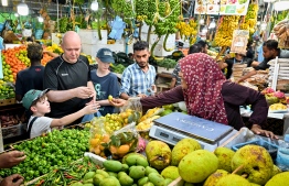 Activity at Local Market area: A variety of commonly consumed fruits and vegetables are made available in the market -- Photo: Nishan Ali