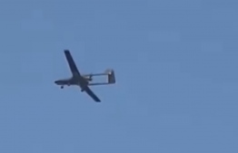 Military drones brought in from Turkey on a test flight.