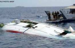Enama Boat, capsized with over a 100 people on board, resulting in 24 deaths.-- Photo: Haveeru