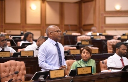Henveyru West MP Hassan Latheef during an earlier session: Members did not attend the vote today