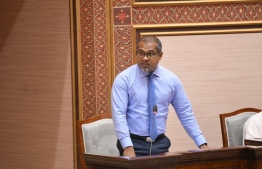 Minister Dr Abdulla Khaleel, responding to questions from MPs in parliament.-- Photo: Majlis Secretariat