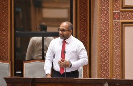Minister of Homeland Security and Technology, Ali Ihusan at the parliamentary sitting today -- Photo: People's Parliament