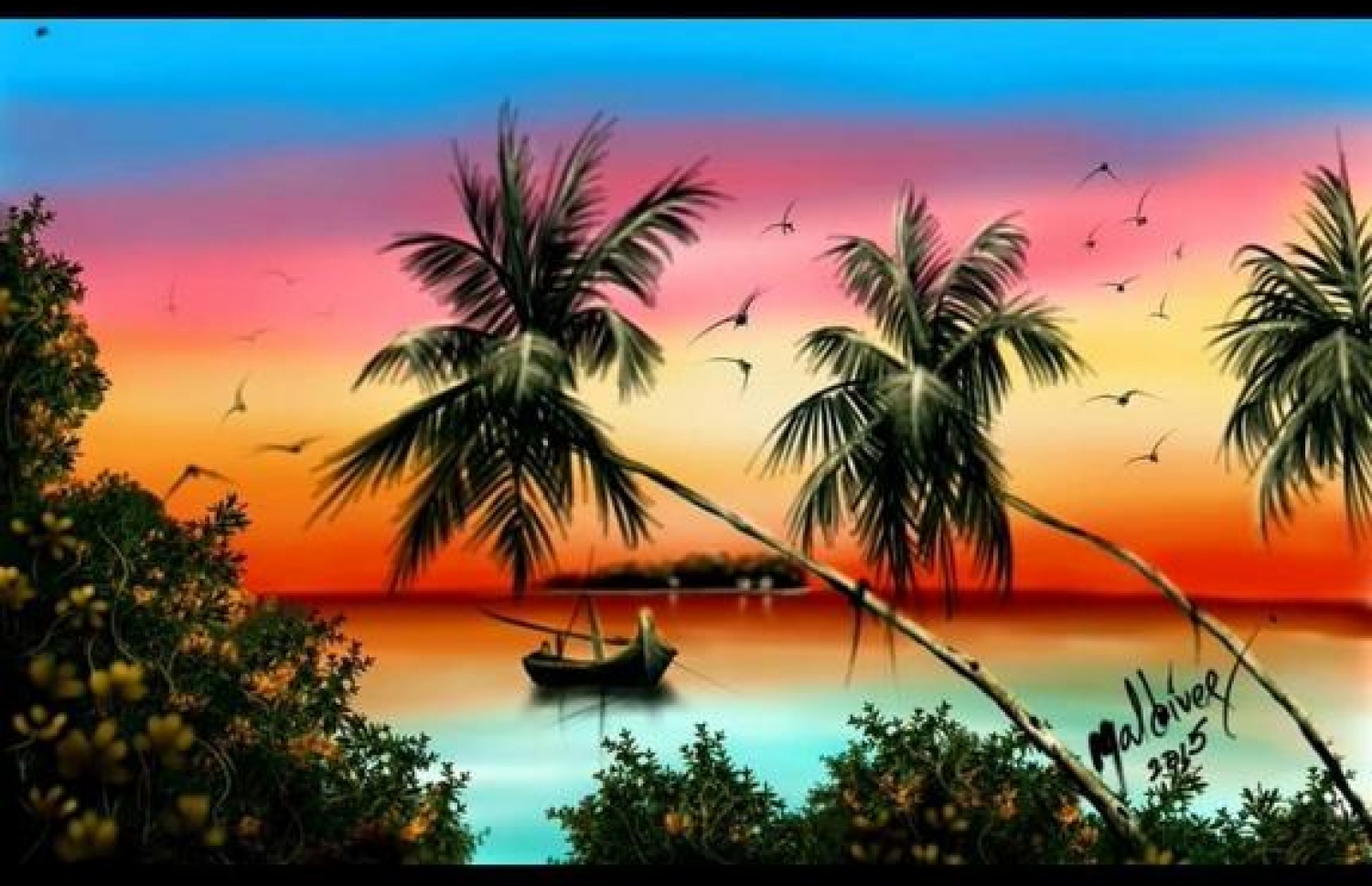 ހުސެއިން ކުރަހާފައިވާ މަންޒަރެއް.