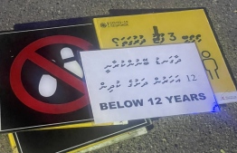 Sign boards and advisory posters vandalized in Sultan Park -- Photo: Male' City Council