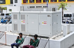 Transformers placed in Phase 2 to supply electricity to the residential towers. -- Photo: Fayaz Moosa / Mihaaru News