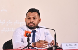 Immigration controller Mohamed Shamaan during a press conference to provide information about the efforts being made to make passport services available from all atolls -- Photo: Nishan Ali