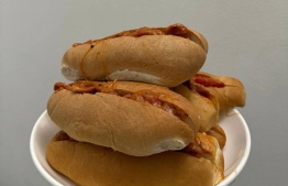 Aman's Cheesy Hotdogs.
