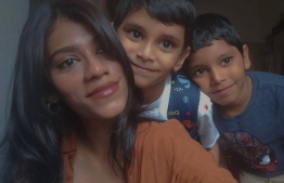 Raaya with her sons.