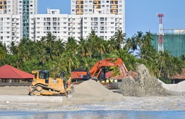 Land reclamation ongoing in Hulhumale' Phase 3.-- Photo: Fayaz Moosa / Mihaaru
