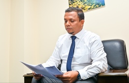 Finance Minister Dr. Mohamed Shafeeq in an exclusive interview with Mihaaru News -- Photo: Fayaz Moosa