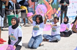 Eid Festivities - Fen Kulhi / Kula Jehun [Water and Colour play].-- Photo: Nishan Ali / Mihaaru