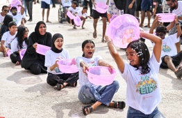 Laughter and games.-- Photo: Nishan Ali / Mihaaru